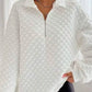 Light Women's Pullover - Collared Half Zip, Textured