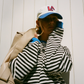 Women's Oversized Sweatshirt - Boxy Striped Cotton Casual