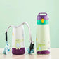 Kids 500ml Stainless Steel Straw Thermos Mug With Case