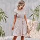 Elegant Floral Print Women's Summer Dress with Belt, Lightweight and Comfortable for Casual Outings and Garden Parties-1
