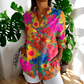 Vintage Floral Womens Blouse, Lightweight Summer Top with Button Front and Relaxed Fit-5