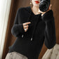 Drop Shoulder Knit – Plush Cozy Women's Hooded Sweater