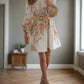 Trendy Women's Mini Dress with Print and Elegant Button Details for Casual and Special Occasions-2