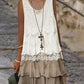 Elegant Sleeveless Lace Summer Dress for Women - Lightweight White Sundress for Parties and Beach Outings-1