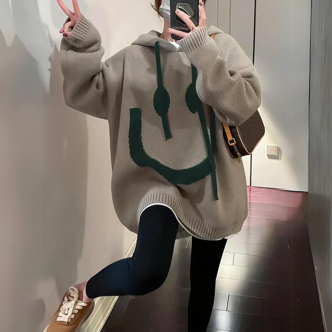 Warm Cozy Women's Oversized Hoodie - Knit, Regular