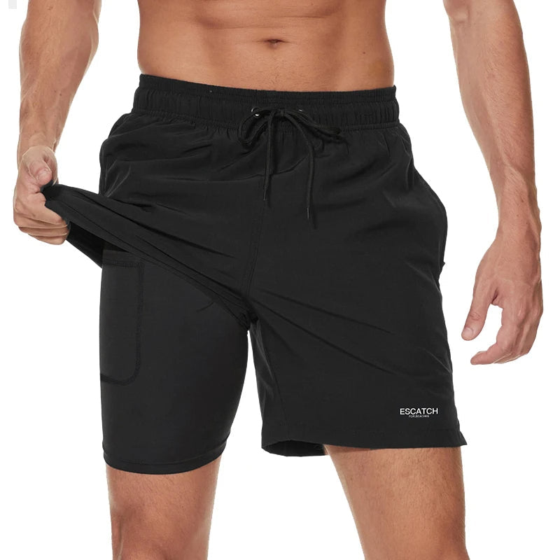Variant image for Sporty Men's Swim Trunks with Fast-Drying Fabric and Zip Pockets for Active Lifestyle, Available in M-3XL-6