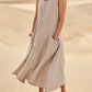 Womens Summer Dress with Pockets, Casual Knee-Length Cotton Dress for Everyday Comfort and Style-1