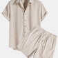 Trendy Two-Part Summer Outfit for Men - Lightweight Casual Wear, Comfortable Fit, Versatile Style-1