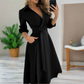 Elegant Midi Dress for Women with Deep V-Neck, Flattering Fit, and Versatile Style for Any Occasion-2