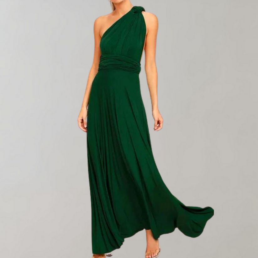 Elegant Long Sleeve Maxi Dress with Adjustable Wrap Overlay for Women - Versatile and Comfortable for Any Occasion-1