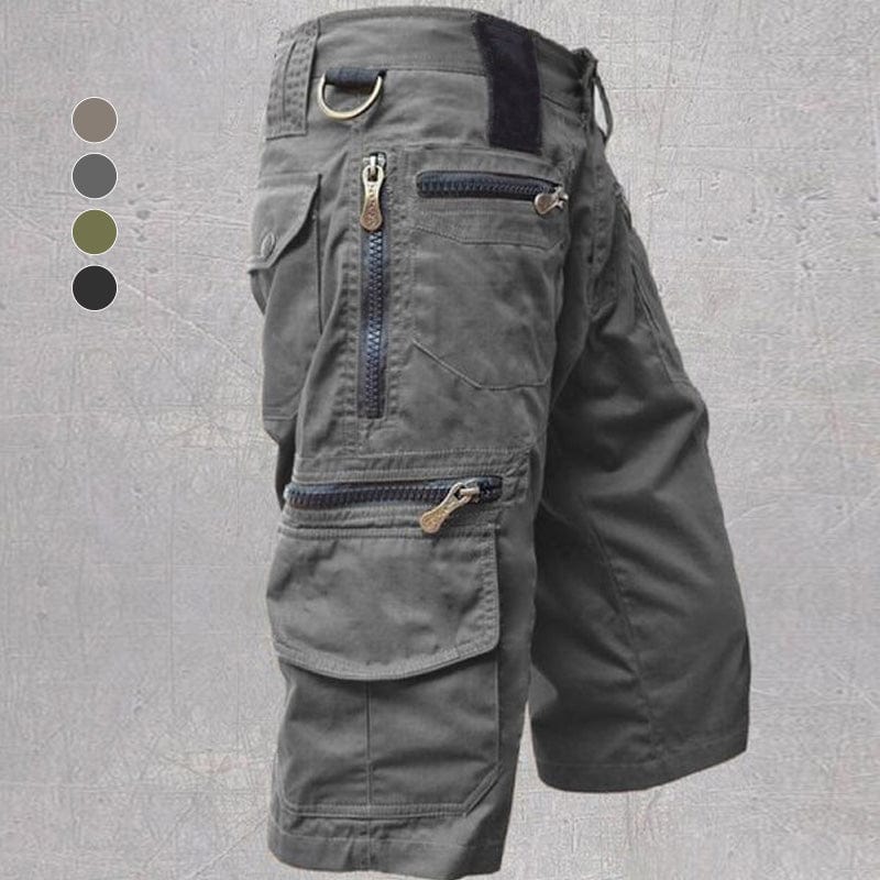 Men's Cargo Shorts with 10 Pockets, Comfortable Cotton Fabric, Adjustable Waistband for Outdoor Activities-2