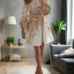 Trendy Women's Mini Dress with Print and Elegant Button Details for Casual and Special Occasions-3