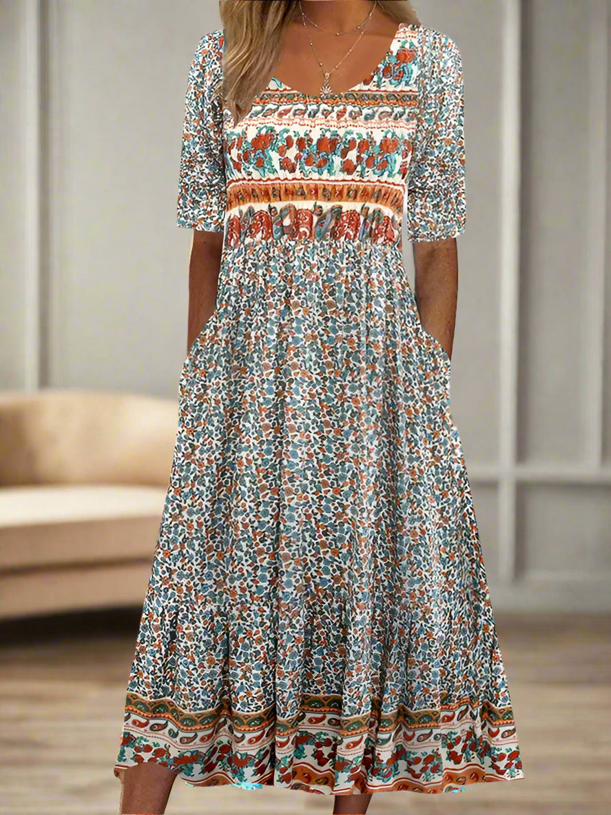 Women's Maxi Dress with Mixed Color Pattern, Casual and Formal Summer Dresses for All-Day Comfort-3