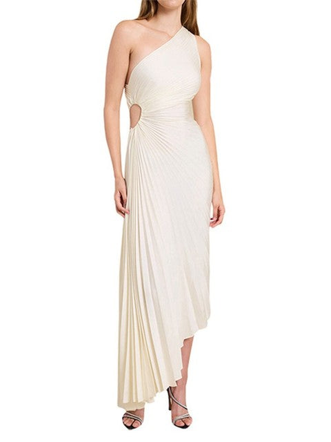 Variant image for One-Shoulder Pleated Evening Dress for Weddings, Formal Gowns, Elegant Black Formal Dress-1