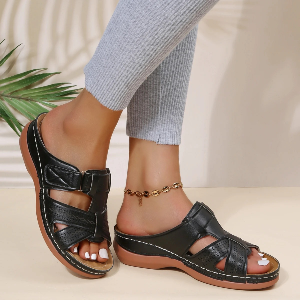 Ladies Orthopedic Sandals for Women, Comfortable Anti-Slip Sole, Stylish Design, Posture-Correcting Support, Sizes 6 to 10-1