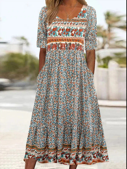 Variant image for Women's Maxi Dress with Mixed Color Pattern, Casual and Formal Summer Dresses for All-Day Comfort-1