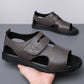open-toe slip-on, synthetic leather, casual outdoor wear – Breathable men's sandals