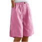 high-waisted, loose-fit with pockets, cotton, for casual summer days – Light women's shorts