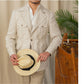 Men's Breathable Linen Jacket - Retro Casual, Single-Breasted, 100% Linen, City Wear