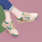 Plush durable women's sneakers - low-cut, genuine leather upper, for running daily workouts