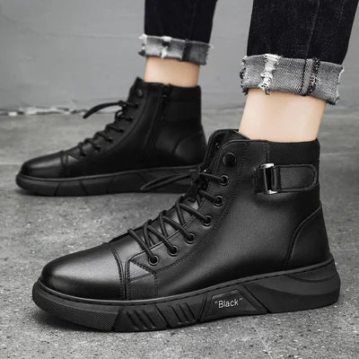 Supportive High Top Boots - Lace Up, Leather, Regular