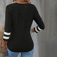 Casual Women's T-Shirt in 100% Cotton, Color Block Design, Three-Quarter Sleeves, Perfect for Spring and Summer Wear-3