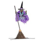 Scary Outdoor Prop with Floating Effect, Simple Setup – 6-Foot Flying Witch Halloween Yard Decoration