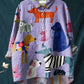 Artistic Dog Print T-Shirt in Purple, Comfortable Regular Fit Casual Wear for Everyday Style-3