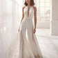 Elegant V-Neck Women's White Dress, Plus Size Formal Dress Up to 2XL, Chic Combination Style for Special Occasions-2