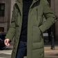 Water-Resistant Cozy Men's Parka Jacket - Long Quilted, For Cold