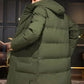 Water-Resistant Cozy Men's Parka Jacket - Long Quilted, For Cold