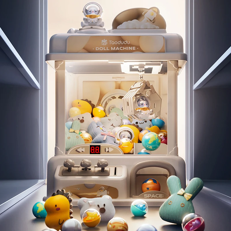 Kit Pro Coin Operated Mini Claw Machine for Kids Arcade Game with Plush Prizes
