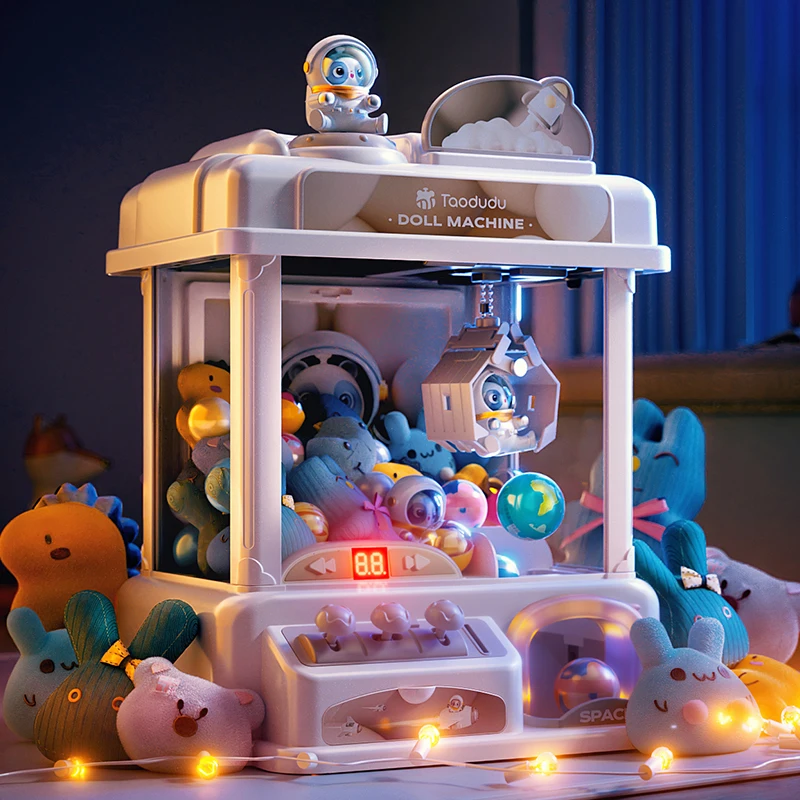 Kit Medium Coin Operated Mini Claw Machine for Kids Arcade Game with Plush Prizes