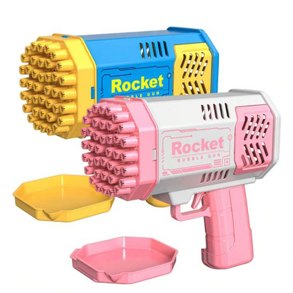 Motor-Driven 40-Hole Bubble Blaster Toy - Hand-Held Outdoor Fun for Kids, No Batteries or Bubble Option Needed