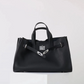 Plush & Structured Women’s Crossbody Bag - Top-Handle Silhouette, Pebbled Cowhide Leather, For Regular Urban Use