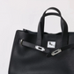 Plush & Structured Women’s Crossbody Bag - Top-Handle Silhouette, Pebbled Cowhide Leather, For Regular Urban Use