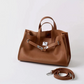 Plush & Structured Women’s Crossbody Bag - Top-Handle Silhouette, Pebbled Cowhide Leather, For Regular Urban Use