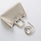 Plush & Structured Women’s Crossbody Bag - Top-Handle Silhouette, Pebbled Cowhide Leather, For Regular Urban Use