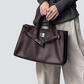 Plush & Structured Women’s Crossbody Bag - Top-Handle Silhouette, Pebbled Cowhide Leather, For Regular Urban Use