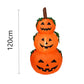 Outdoor Yard Decoration – 3.94ft Halloween Inflatable Pumpkin Stack with LED Rotating Lights