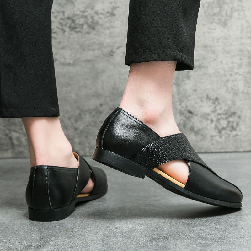 woven PU upper, casual summer footwear for everyday commuting – Breathable men's slip-on loafers