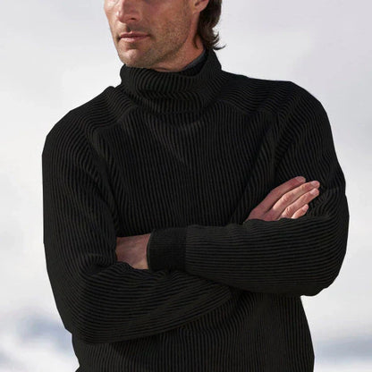 Plush Men's Turtleneck Sweater - Ribbed Cashmere For Winter