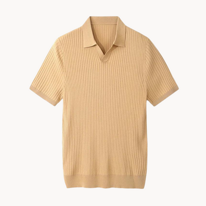 Variant image for Luxurious Mulberry Silk Polo Shirt for Men, Elegant Ribbed Long Sleeve Golf Shirt, Soft Lyocell Cotton Blend, Versatile Casual Wear-16