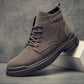 Men's Supportive High-Top Boots - Lace-Up, PU Suede, Winter