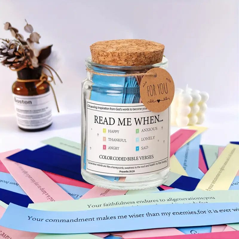 90 Day Inspirational Bible Verses Jar - Handcrafted Regular Scripture for Faith and Gratitude
