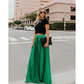 Variant image for Elegant Pleated Long Skirt for Women, Full-Length Black Maxi Skirt with Elastic Waistband, Versatile and Comfortable-7