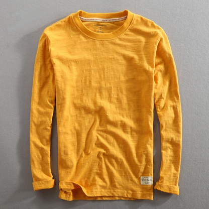 Light Men's Pullover - Crew Neck, Slub Cotton, Casual