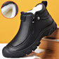 Mens Warm Ankle Boots - Zip Closure, PU Leather, Winter