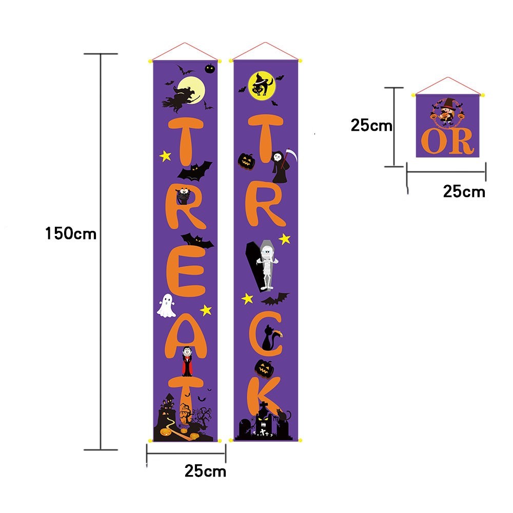 Door Halloween Banner Couplets Outdoor Black Red Decor