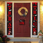 Door Halloween Banner Couplets Outdoor Black Red Decor